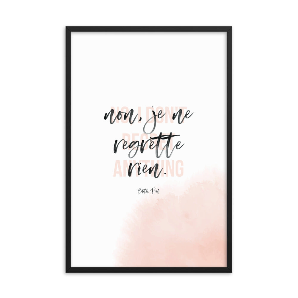 noregrets - Framed poster