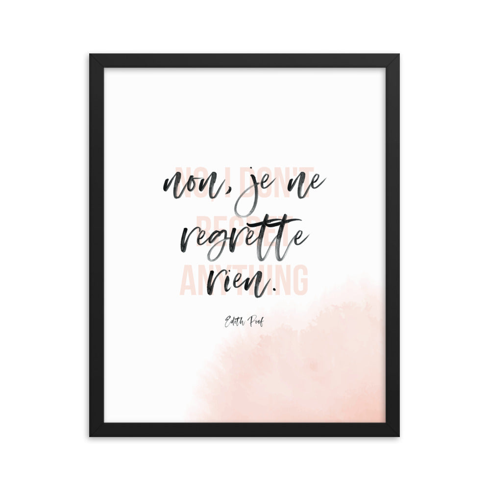 noregrets - Framed poster