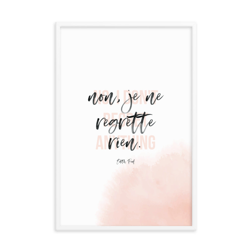 noregrets - Framed poster