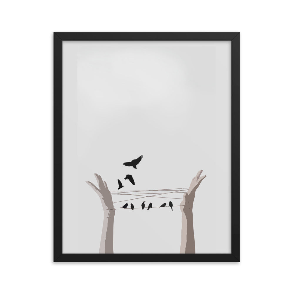 birdhands - Framed poster