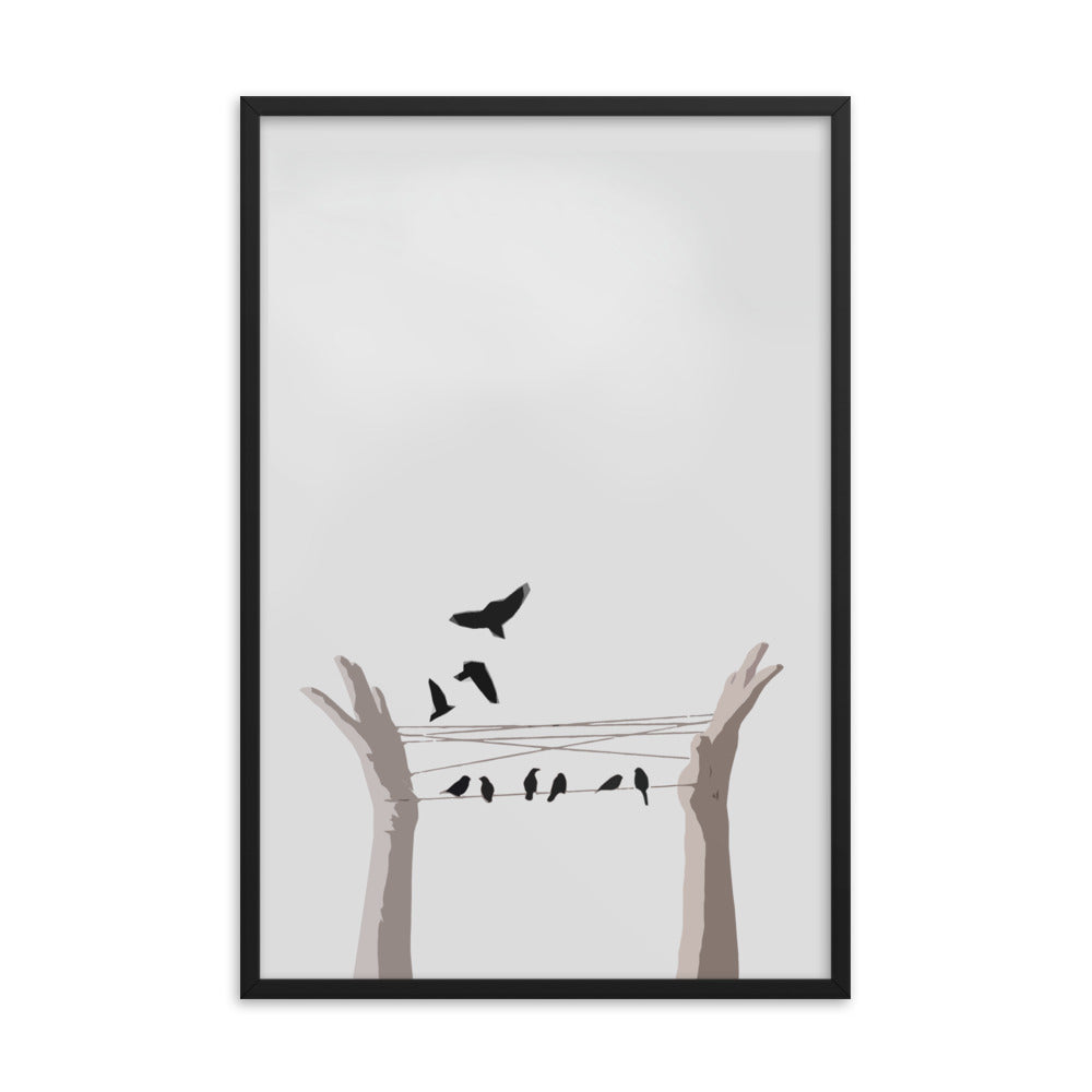 birdhands - Framed poster
