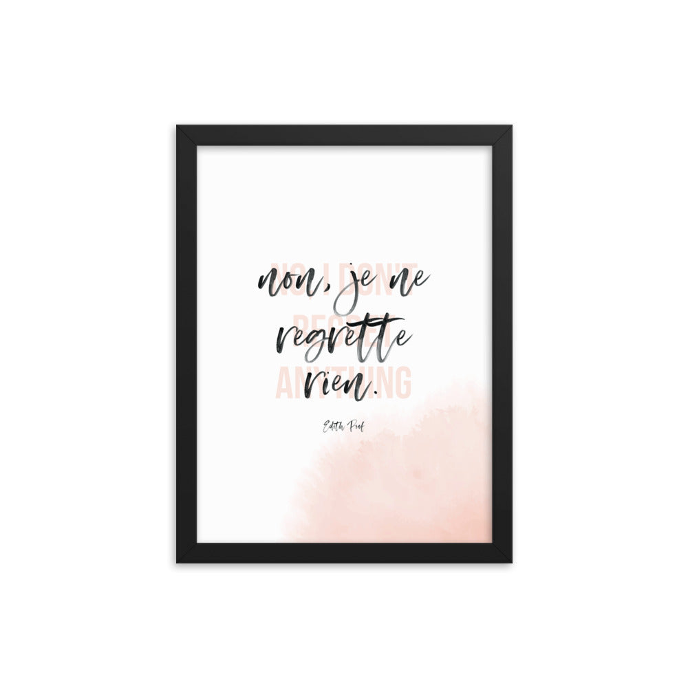 noregrets - Framed poster